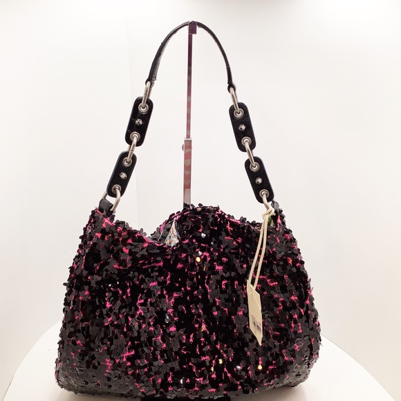🆕{RACHAEL Rachael Roy} Pink & Black Sequined Tote - Picture 2 of 7